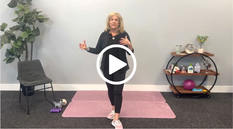 Sheree DiBiase teaching a lesson from the Constipation Relief Course